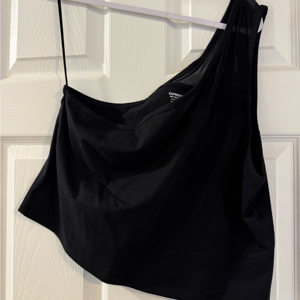 Express Black Body Contour Top One Shoulder